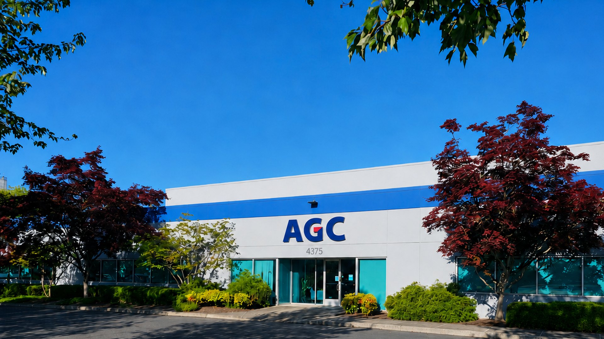 AGC Electronics America facility exterior at 4375 NE 59th Avenue, Hillsboro, Oregon